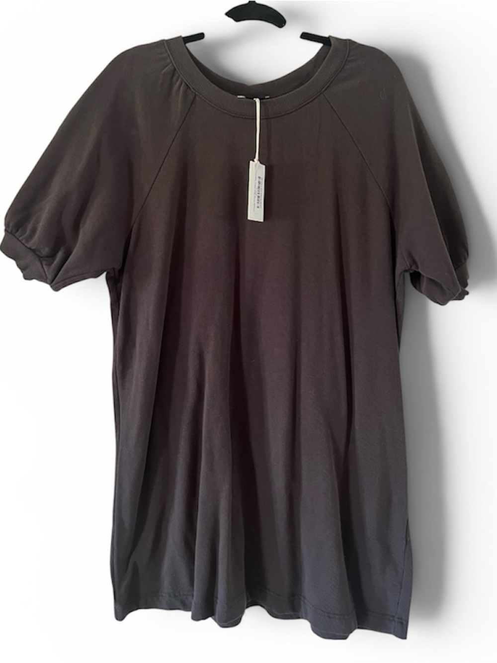 Everyday Puff Sleeve Tee Dress - Charcoal
